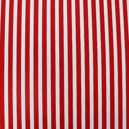Red and White Striped Cotton Fabric