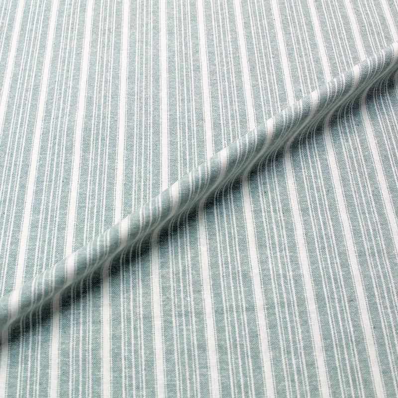 Linen and Cotton Mix - Stripe - Duck Egg Blue