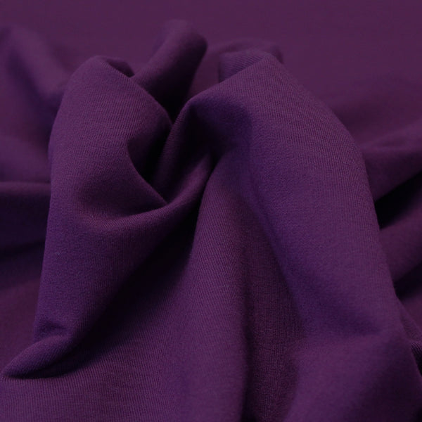 Cotton Elastane Brushed Back Sweatshirt Fabric | Purple - Fabrics Galore