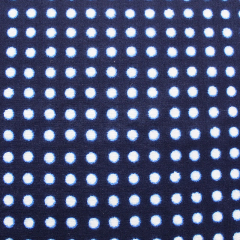 140CM REMNANT Patchwork and Quilting Cotton - Blurred Dots - Indigo