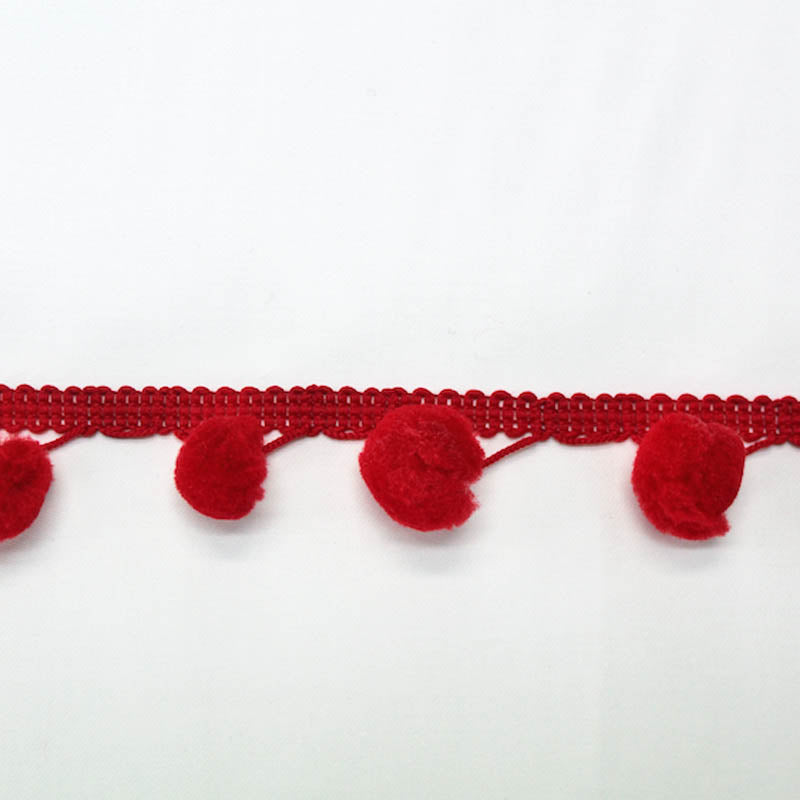Pom Pom Trim - Christmas Red