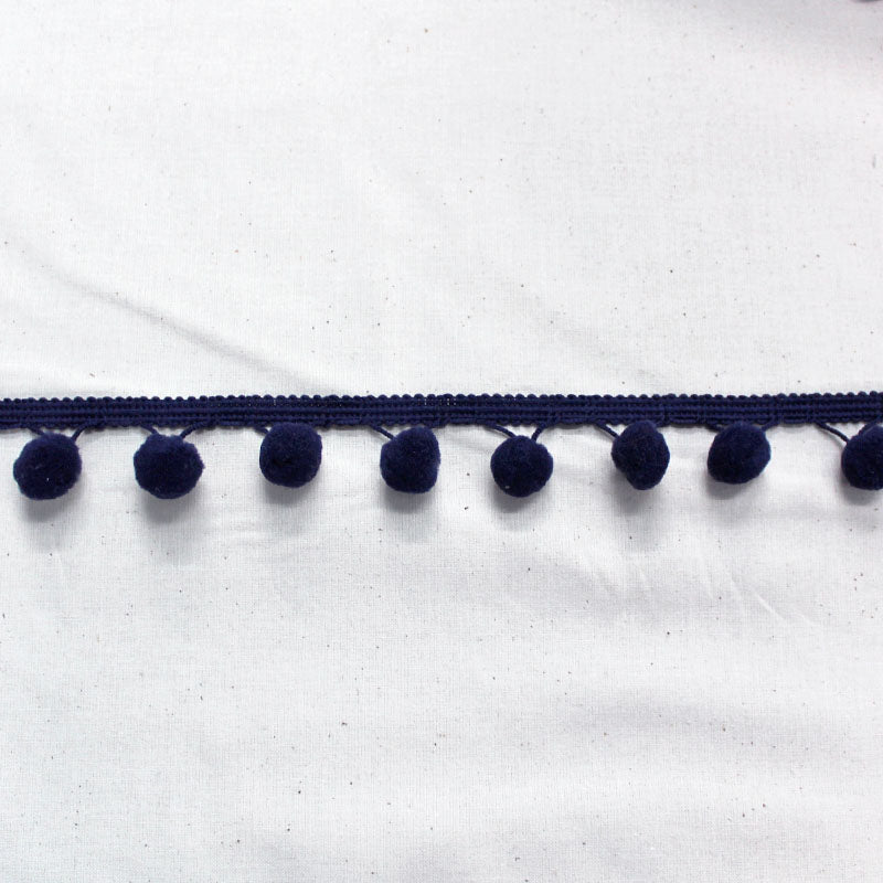 Pom Pom Trim - Navy Blue