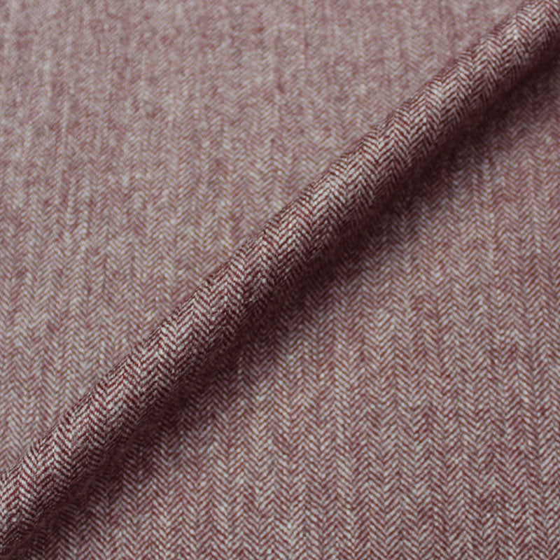 Brick Dressmaking Wool Blend Herringbone - Malbec