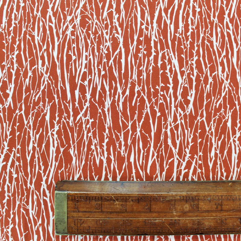 Wide Width Cotton Poplin - Forest - Burnt Orange