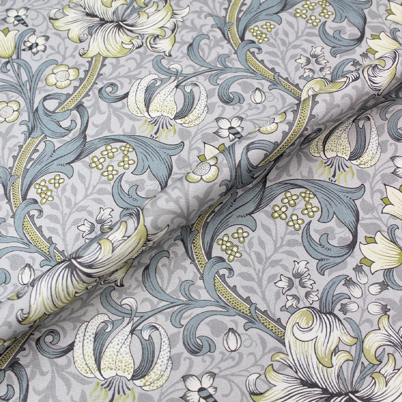 William Morris Golden Lily Furnishing Fabric - Grey