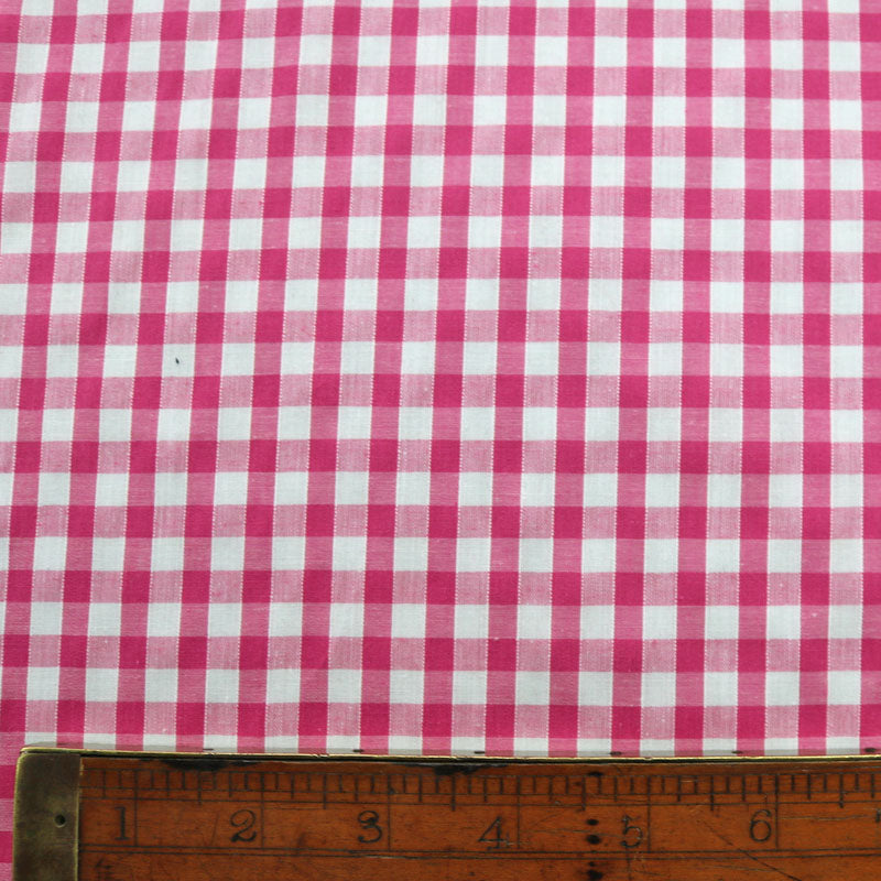 Corded Gingham - Cerise