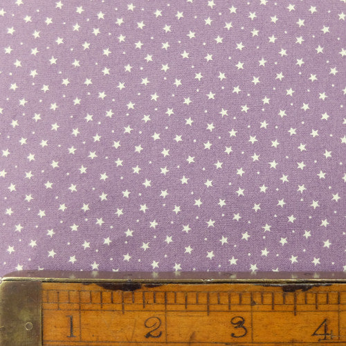 Printed Cotton Stars and Spots - Antique Mauve Purple