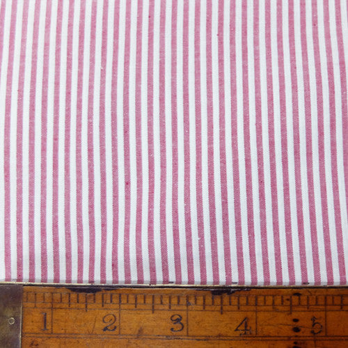 Chambray Cotton - Raspberry - Stripe
