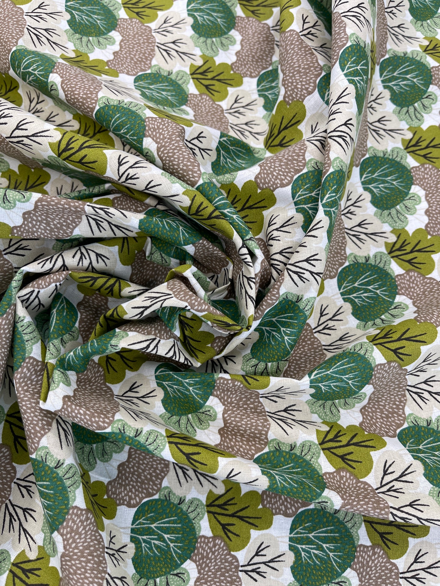 110CM REMNANT Great Value - Wide Width Floral Cotton - Green - Trees