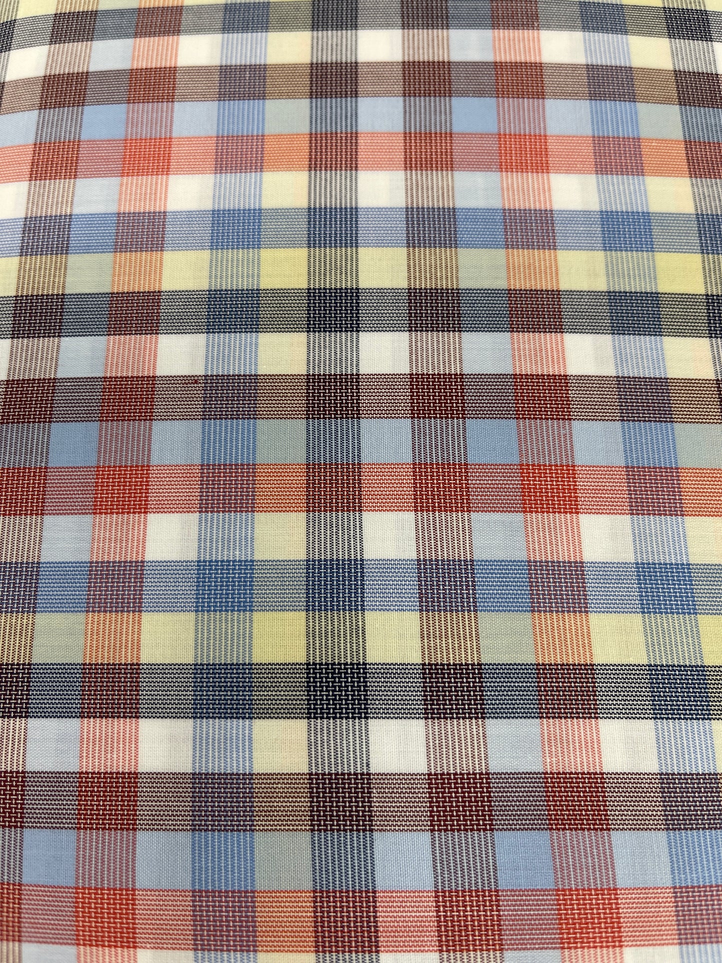 Deadstock Cotton Check - Yellow, Orange and Blue