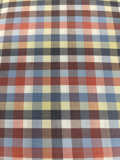 Deadstock Cotton Check - Yellow, Orange and Blue