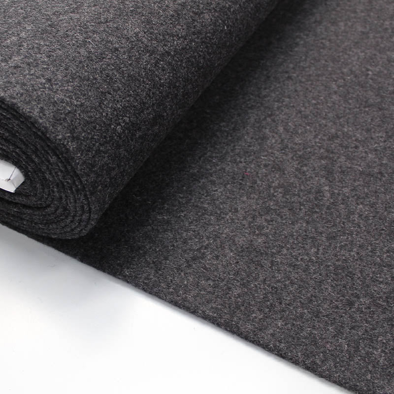 100% Virgin Wool  Charcoal Grey Boiled Wool Fabric