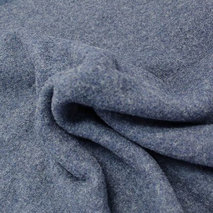 100% Virgin Wool  Denim Blue Boiled Wool Fabric