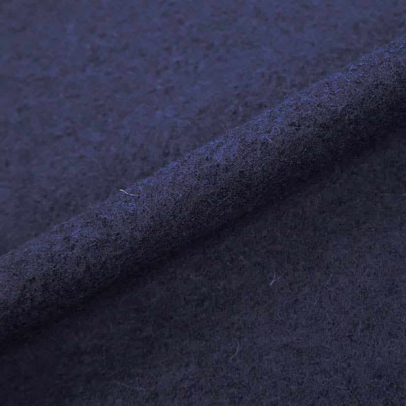 Plain Navy Boiled 100% Wool Fabric