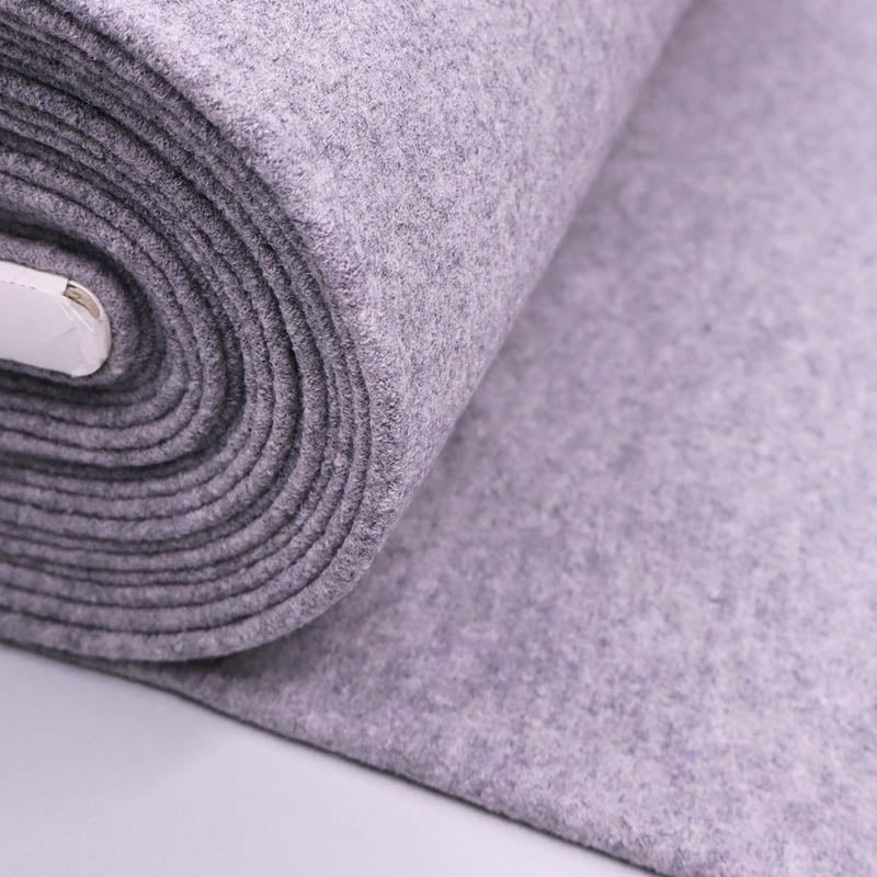 100% Boiled Wool Fabric | Plain Pale Grey | Fabrics Galore