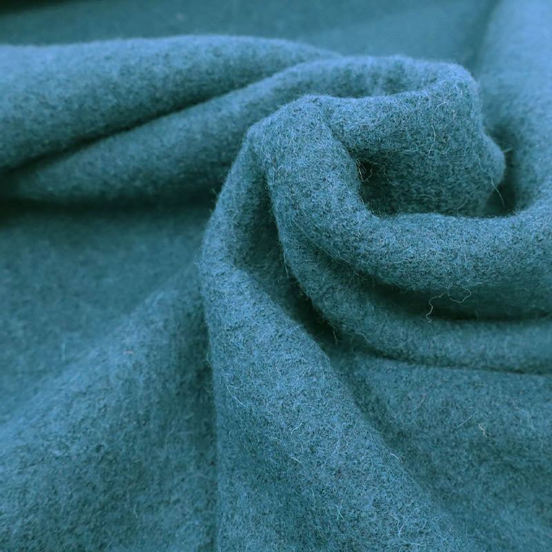 100% Wool Petrol Blue Boiled Wool Fabric