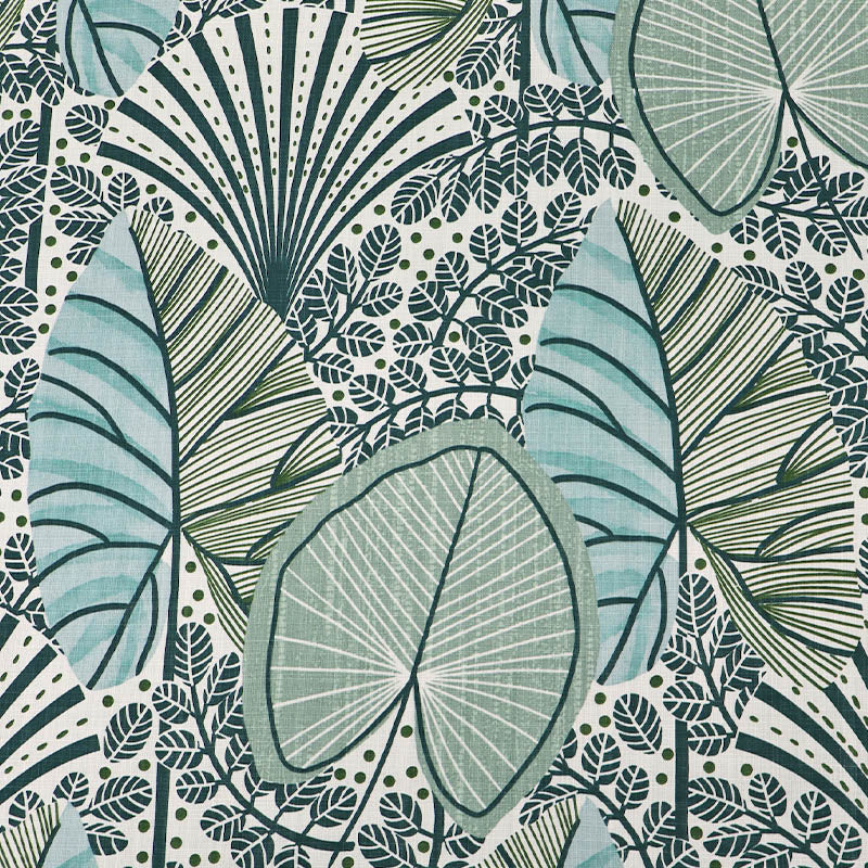 100% Cotton Fabric - Large Green Leaf Print