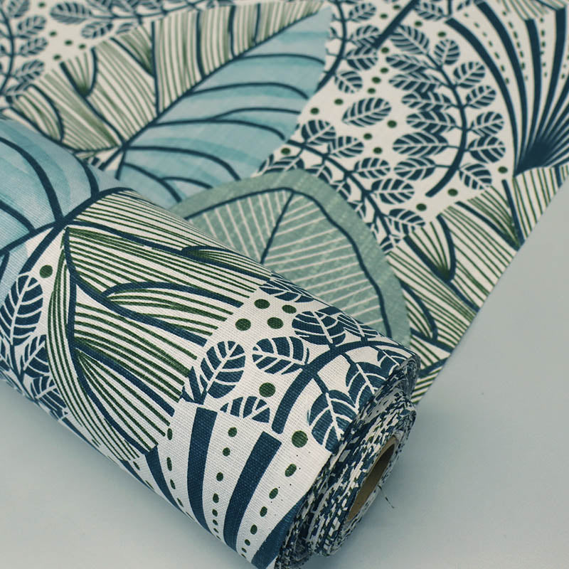 100% Cotton Fabric - Large Green Leaf Print
