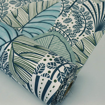 100% Cotton Fabric - Large Green Leaf Print