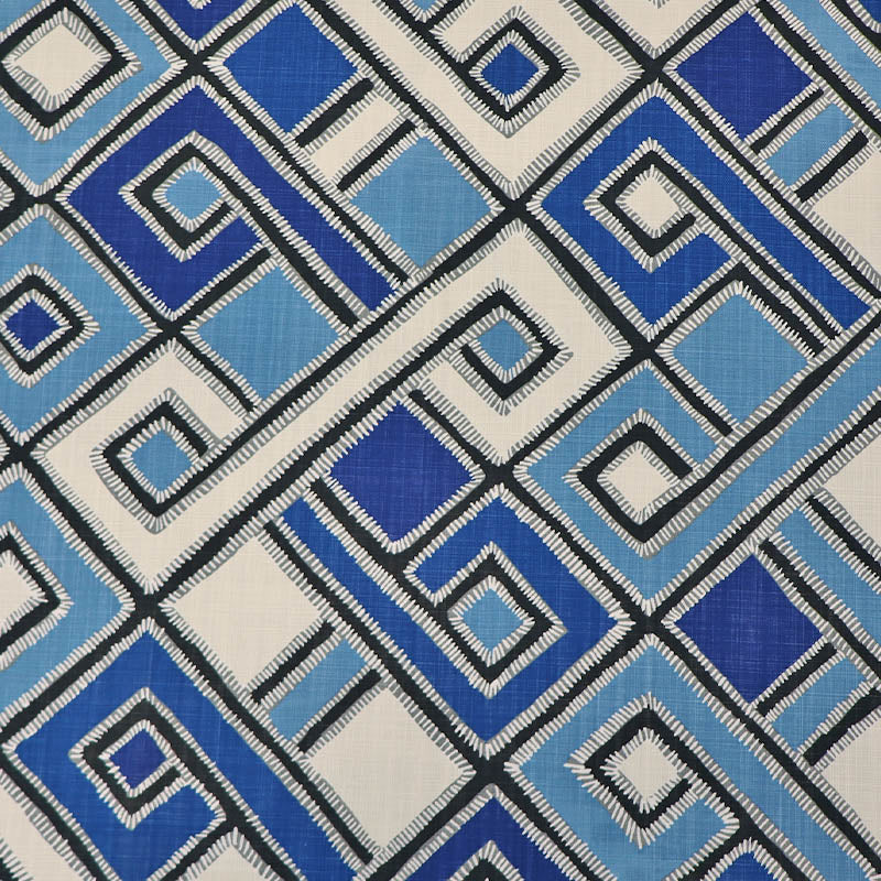 100% Cotton Blue Geometric Cotton Fabric