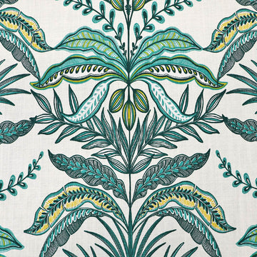 100% Cotton Tropical Fabric - Green Leaf Print