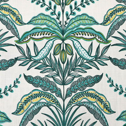 100% Cotton - Green - Decadent Leaves