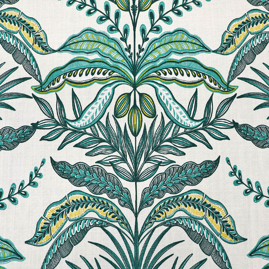 100% Cotton - Green - Decadent Leaves