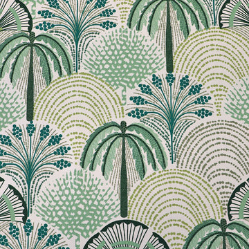 100% Cotton Green Tropical Palm Tree Fabric