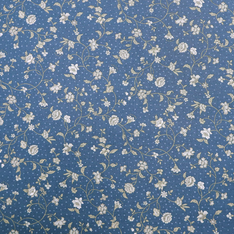 100% Cotton Blue Japanese Cotton Rose Print Fabric