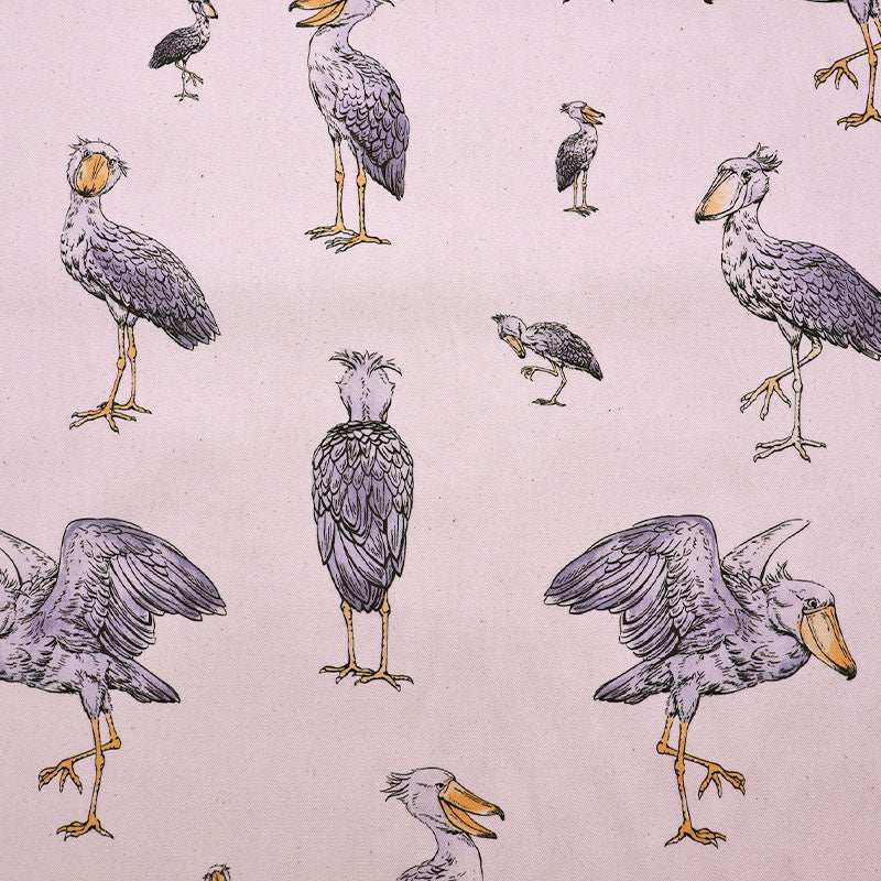 100% Cotton Cream Japanese Cotton Fabric - Pelican Bird