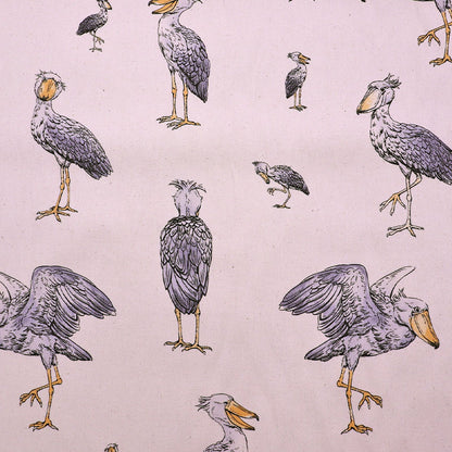 100% Cotton Cream Japanese Cotton Fabric - Pelican Bird