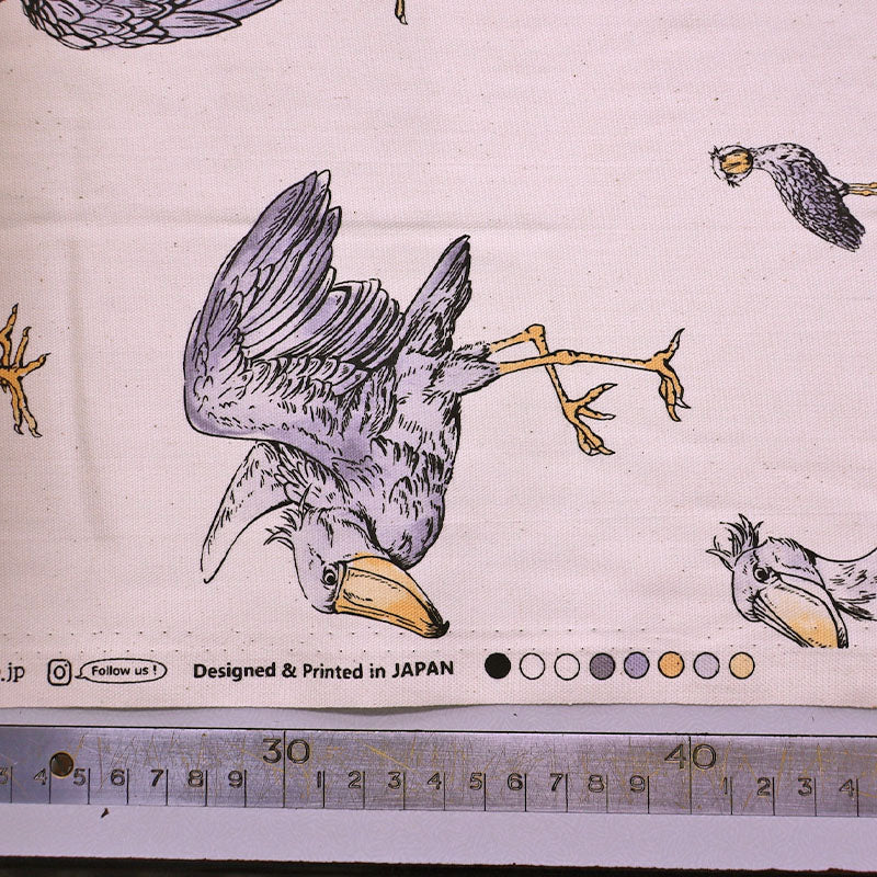 100% Cotton Cream Japanese Cotton Fabric - Pelican Bird