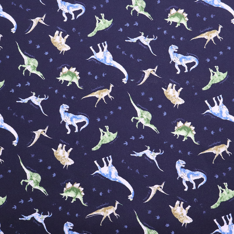 100% Cotton Navy Japanese Cotton Dinosaur print Fabric