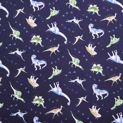 100% Cotton - Made in Japan - Navy - Dinosaurs