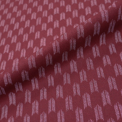 100% Cotton Maroon Red Japanese Cotton Fabric - Geometric Print in White