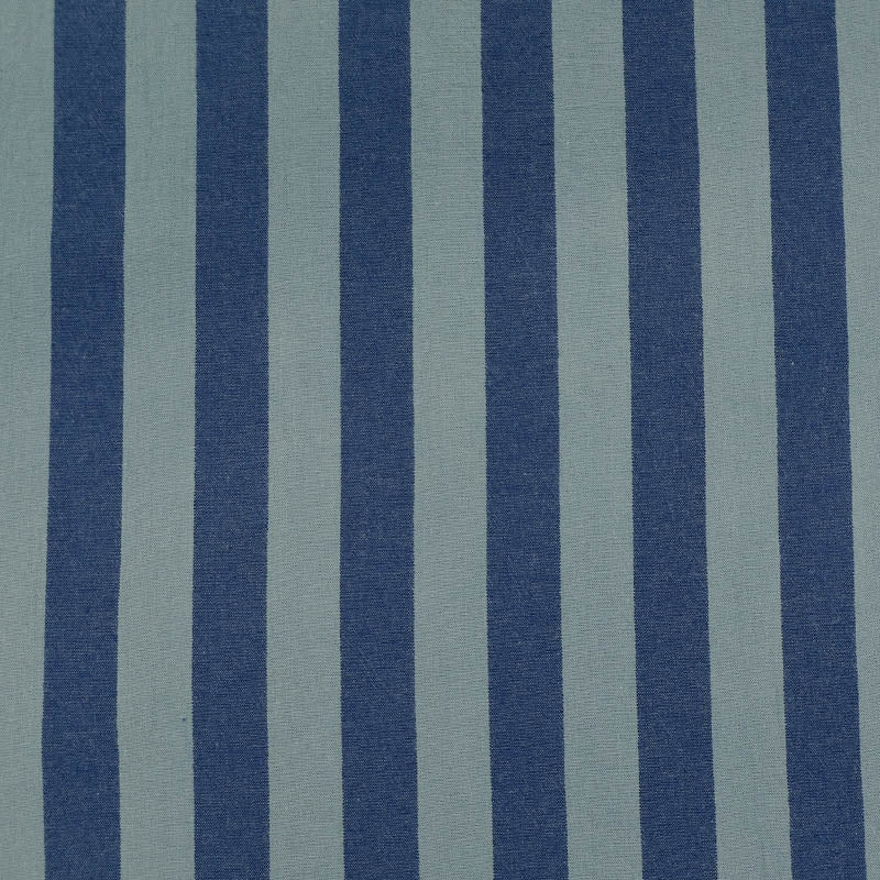 100% Cotton - Yarn Dyed - 2.3cm Stripe - Dusky and Dark Blue