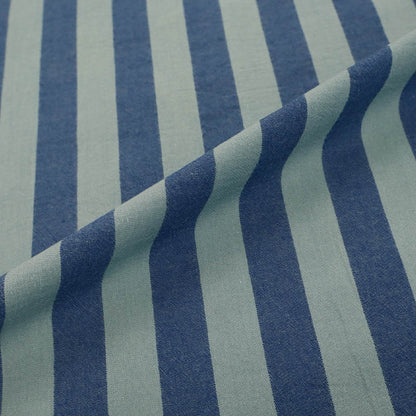 100% Cotton - Yarn Dyed - 2.3cm Stripe - Dusky and Dark Blue