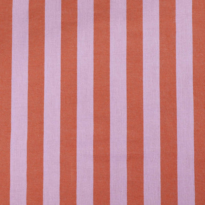 100% Cotton - Yarn Dyed - 2.3cm Stripe - Lilac and Tangerine