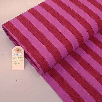 100% Cotton - Yarn Dyed - 2.3cm Stripe - Red and Magenta Pink