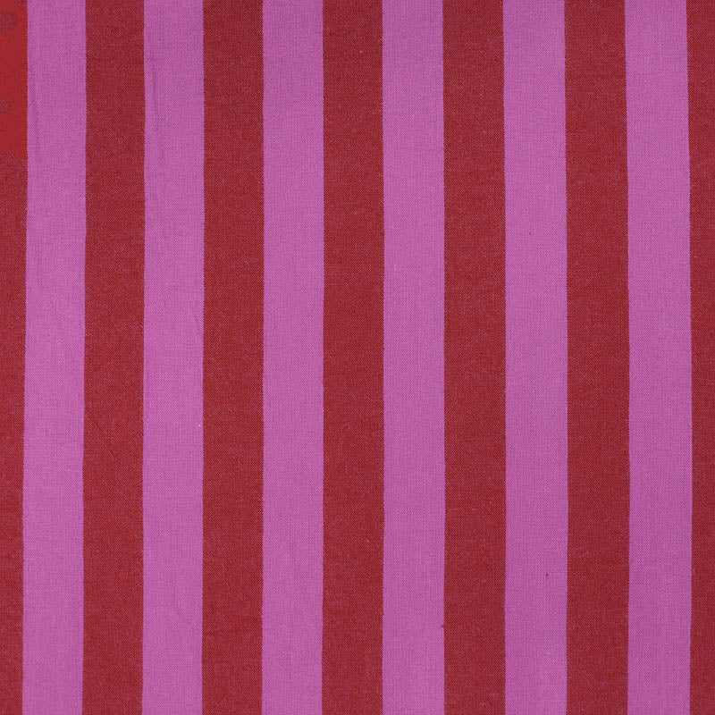 100% Cotton - Yarn Dyed - 2.3cm Stripe - Red and Magenta Pink