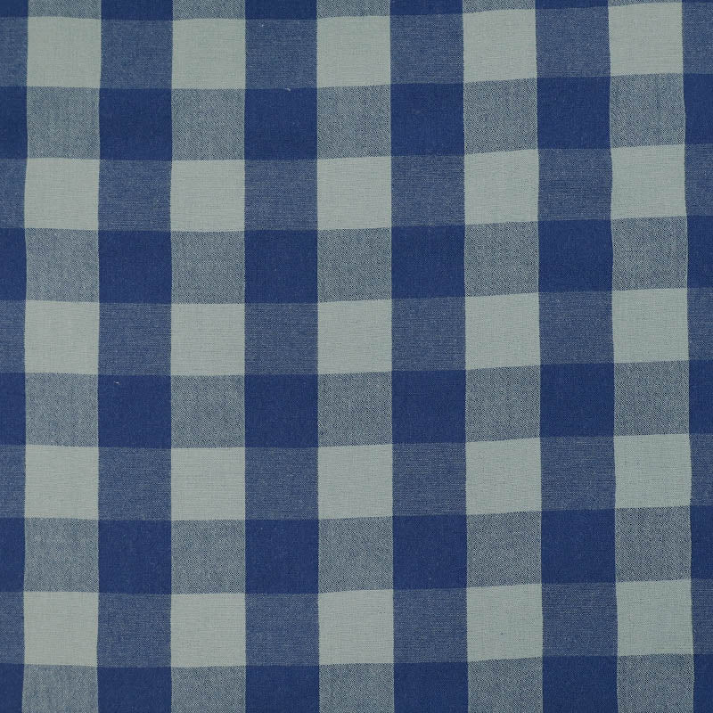 100% Cotton - Yarn Dyed - 3cm Gingham - Dusky and Dark Blue