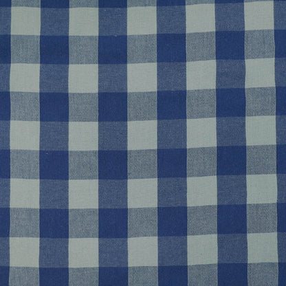 100% Cotton - Yarn Dyed - 3cm Gingham - Dusky and Dark Blue
