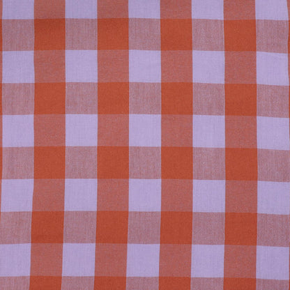 100% Cotton - Yarn Dyed - 3cm Gingham - Lilac and Tangerine