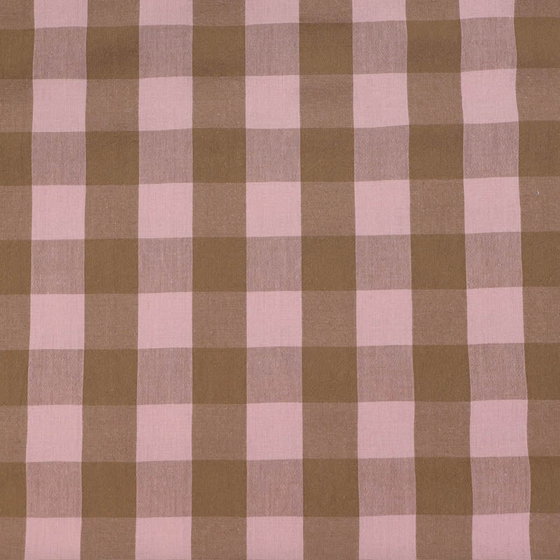 100% Cotton - Yarn Dyed - 3cm Gingham - Putty Pink and Taupe
