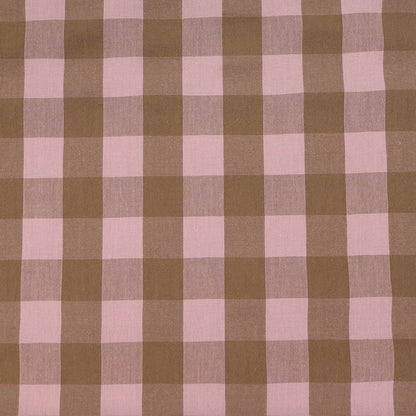 100% Cotton - Yarn Dyed - 3cm Gingham - Putty Pink and Taupe