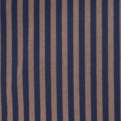 100% Cotton Yarn Dyed Navy Blue and Chocolate Brown Striped Cotton Fabric