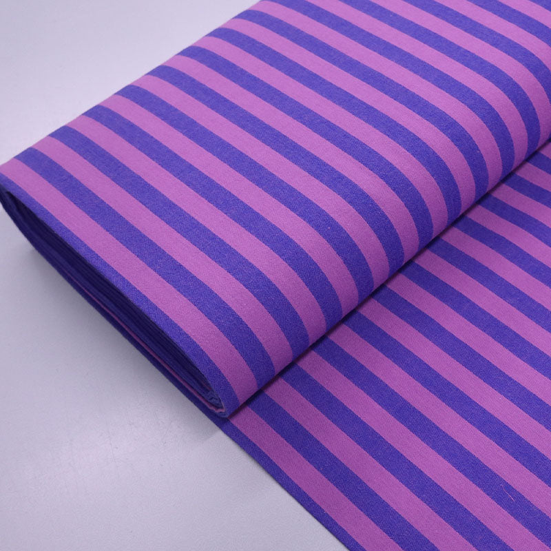 100% Cotton Yarn Dyed Blue and Purple Striped Cotton Fabric