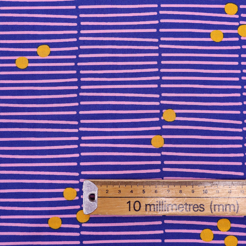 Blue and Pink Striped 100% Cotton Poplin Fabric