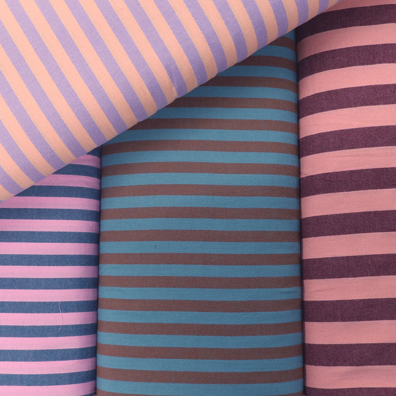 100% Cotton - Yarn Dyed - Stripe - Denim Blue and Pink