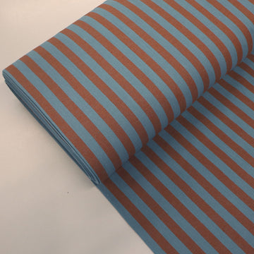 100% Cotton - Yarn Dyed - Stripe - Petrol and Brown